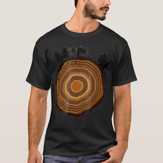 Boom Slice Bossen Thicket Tree Rings T-shirt (Voorkant)