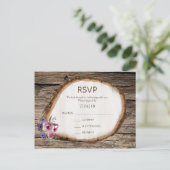 Boom Slice Stomp Bloemen Trouw RSVP Briefkaart (Staand voorkant)