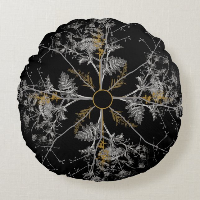 Boom Snowflake Rond Kussen (Voorkant)