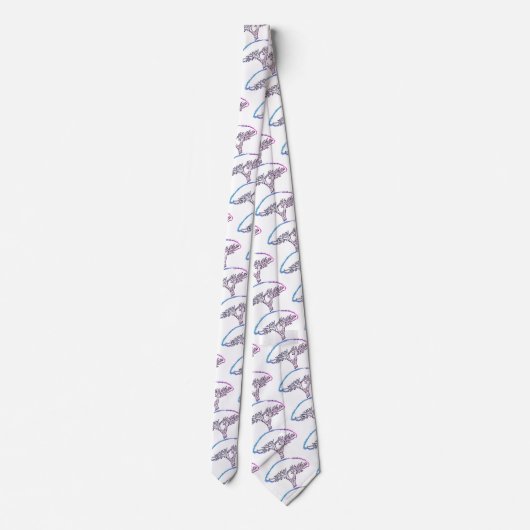 Boom, Socotra Dragon Tree Drawing Stropdas (Achterkant)