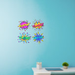 Boom Splash Slam Smash, Paarse gele Pop Art 24" Muurstickers<br><div class="desc">Vier grote Pop Art Wall Decals - - Verander de grootte van deze decals door de grootte van het Decal Sheet te wijzigen - vier formaten - van 12 x 12 inch tot 36 x 36 inch - - Deze zijn gedrukt op een transparante achtergrond, maar u kunt als u...</div>