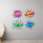 Boom Splash Slam Smash, Paarse Gele Pop Art 50" Muurstickers<br><div class="desc">Vier grote Pop Art Wall Decals - - Verander de grootte van deze decals door de grootte van het Decal Sheet te wijzigen - vier formaten - van 12 x 12 inch tot 36 x 36 inch - - Deze zijn gedrukt op een transparante achtergrond, maar u kunt als u...</div>