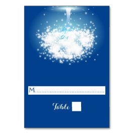 Boom, sprankelende lichten blauwe trouwplaats kaar kaart