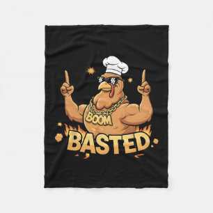 Boom Sted Grappige Kalkoen Bbq Grillen Thanksgivin Fleece Deken