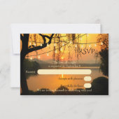 Boom String Lights Sunset Wedding RSVP-kaart RSVP Kaartje (Voorkant)