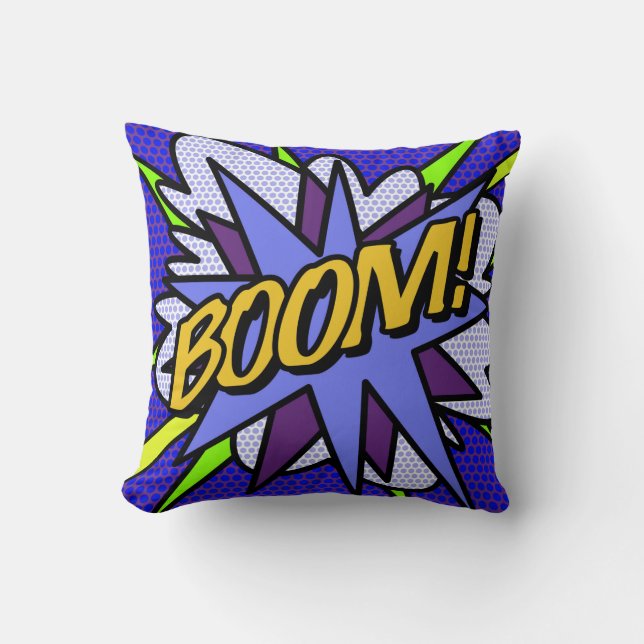BOOM Stripboek Fun Moderne Typografie Kussen (Voorkant)