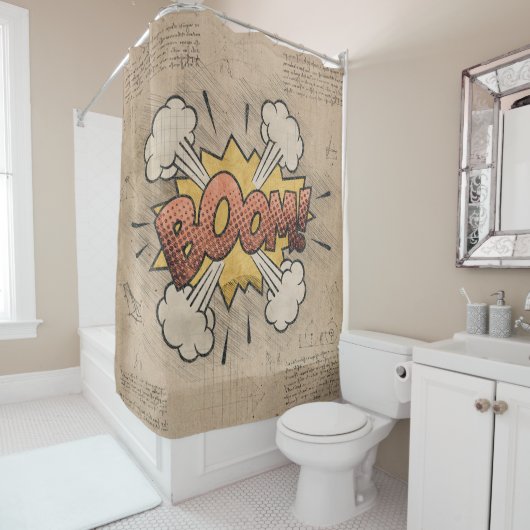 BOOM! stripboek Steampunk Pop Douchegordijn (In situ)