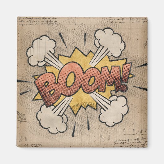 BOOM!  stripboek Steampunk Pop Magneet (Voorkant)