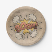 BOOM!  stripboek Steampunk Pop Papieren Bordje (Voorkant)