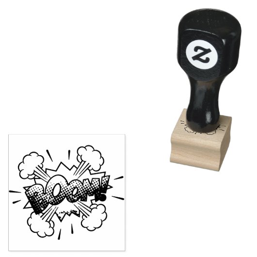 BOOM!  stripboek Steampunk Pop Rubberstempel (Gestempeld)