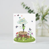 Boom Stump en Fairy 2 Briefkaart (Staand voorkant)
