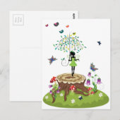 Boom Stump en Fairy 2 Briefkaart (Voorkant / Achterkant)