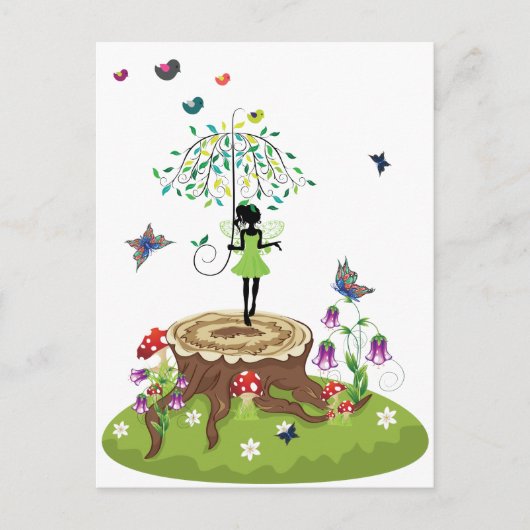 Boom Stump en Fairy 2 Briefkaart (Voorkant)