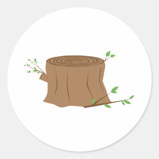 Boom Stump Ronde Sticker (Voorkant)