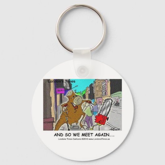 Boom Stump Vs Chainzaag Funny Mugs Kaarten Gifts Sleutelhanger (Voorkant)