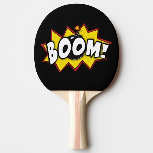 Boom Superheld Comic Action Words Ping Pong Paddle Tafeltennisbatje (Voorkant)