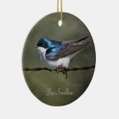 Boom Swallow Round Keramisch Ornament (Rechts)