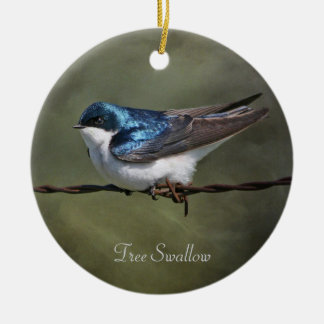 Boom Swallow Round Keramisch Ornament