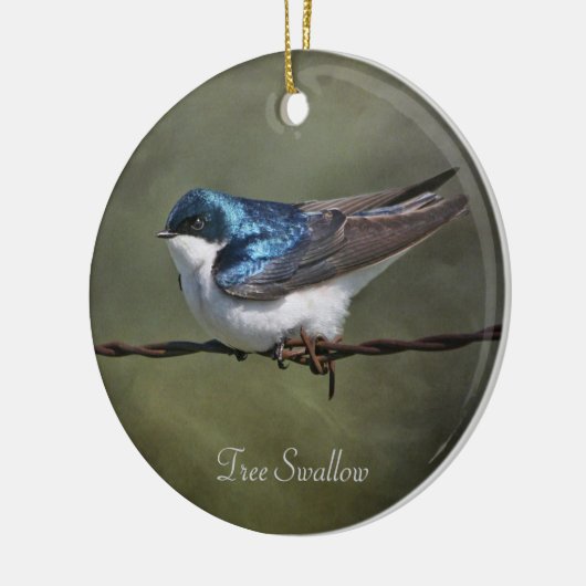 Boom Swallow Round Keramisch Ornament (Links)