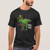 Boom T Rex Dinosaur Xmas kerstlampjes T-shirt (Voorkant)