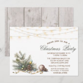 Boom tak ballen dennenappel kerstfeest kaart (Voorkant / Achterkant)