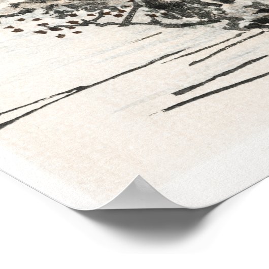 Boom tegen de achtergrond van water door Kōno Bair Poster (Hoek)