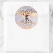 Boom tegen de hemel ronde sticker (Tas)