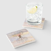 Boom tegen de hemel stenen onderzetter (Zijkant)