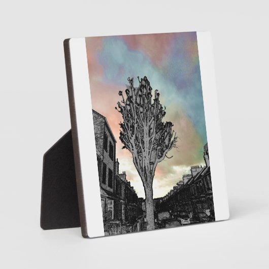 Boom tekening tegen foto fotoplaat (Voorkant)