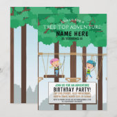 Boom Top Verjaardag Avontuur Park Outdoor Uitnodig Kaart (Voorkant / Achterkant)