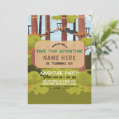 Boom Top Verjaardag Avontuur Park Outdoor Uitnodig Kaart (Staand voorkant)