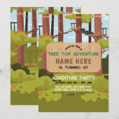 Boom Top Verjaardag Avontuur Park Outdoor Uitnodig Kaart (Voorkant / Achterkant)