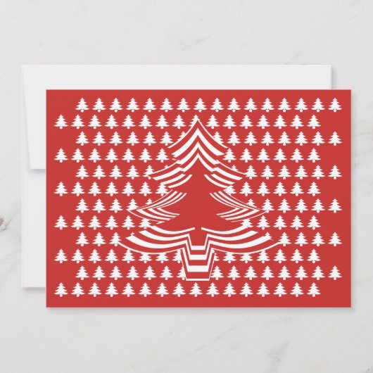 Boom Trimmen Kerstfeest Rood/Wit Fonts Kaart (Achterkant)