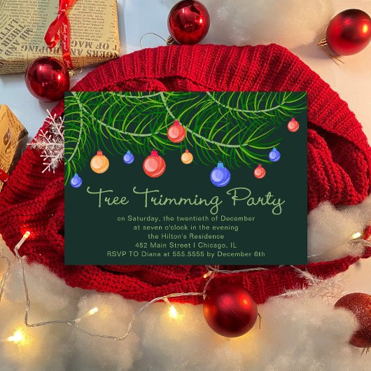Boom trimmen Kerstmis vakantie feest uitnodiging