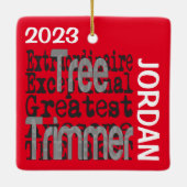 Boom Trimmer Extraordinaire CUSTOM Keramisch Ornament (Achterkant)