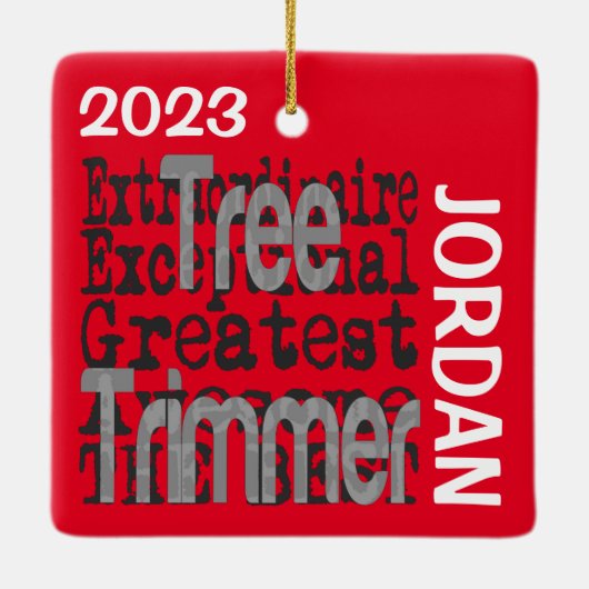 Boom Trimmer Extraordinaire CUSTOM Keramisch Ornament (Achterkant)