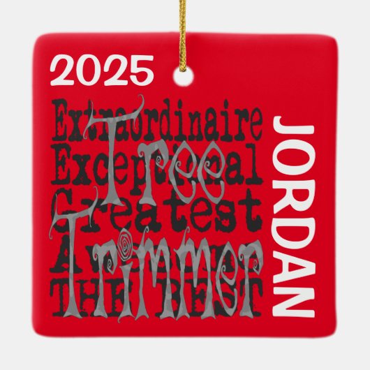 Boom Trimmer Extraordinaire CUSTOM Keramisch Ornament (Achterkant)