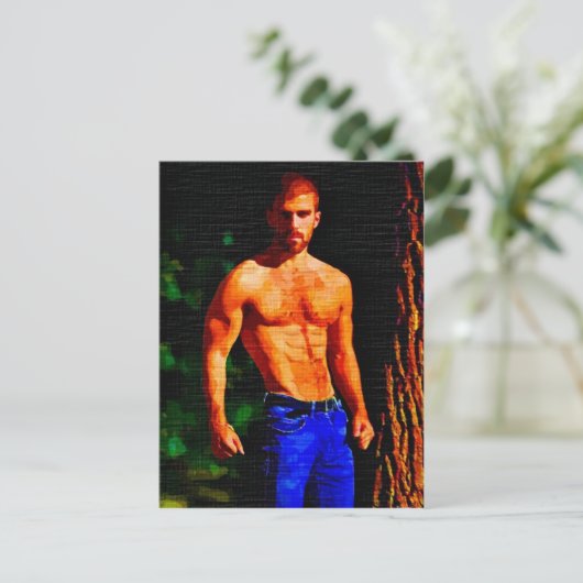 Boom Trunk Hunk Briefkaart (Staand voorkant)