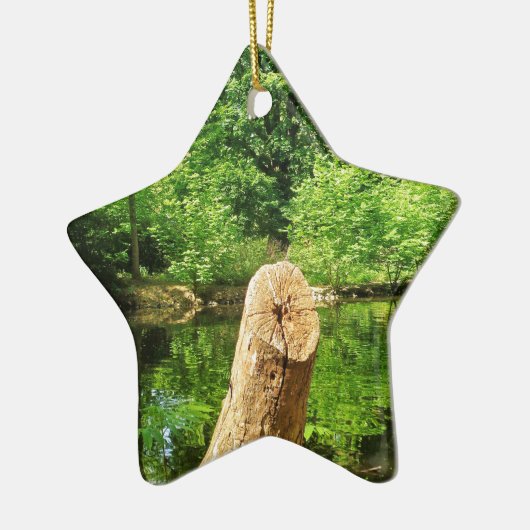 Boom Trunk Natuur Keramisch Ornament (Links)