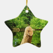 Boom Trunk Natuur Keramisch Ornament (Achterkant)