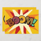 BOOM Uw Bericht Spraak Bubble Fun Retro Aankondiging (Voorkant / Achterkant)