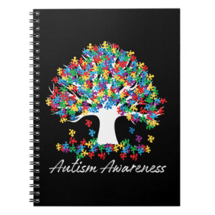 Boom van Autism Awareness Maand Life ASD Mannen vr Notitieboek