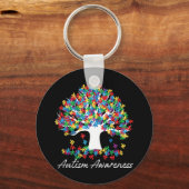 Boom van Autism Awareness Maand Life ASD Mannen vr Sleutelhanger (Voorkant)