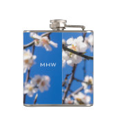 Boom van de aangepaste monogram bloemen heupfles (Achterkant)
