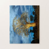 Boom van de Baobab (Adansonia) licht op de maan Legpuzzel (Verticaal)