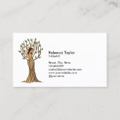 Boom van de bij de behandeling van een vrouw gebru visitekaartje (Achterkant)