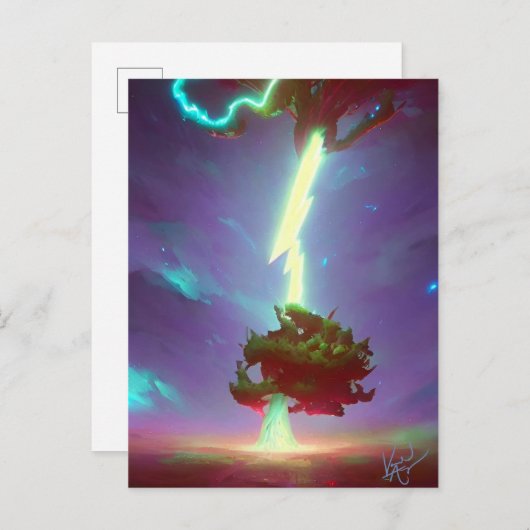 Boom van de bliksem briefkaart (Voorkant / Achterkant)