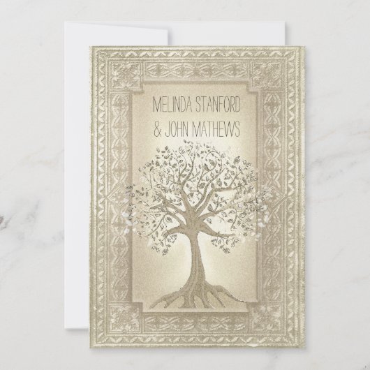 Boom van de bruiloft-uitnodigingsfamilie kaart (Voorkant)