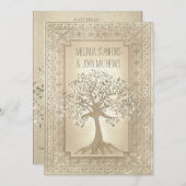 Boom van de bruiloft-uitnodigingsfamilie kaart (Voorkant / Achterkant)