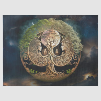 Boom van de godin van het leven en de ontkoppeling tissuepapier